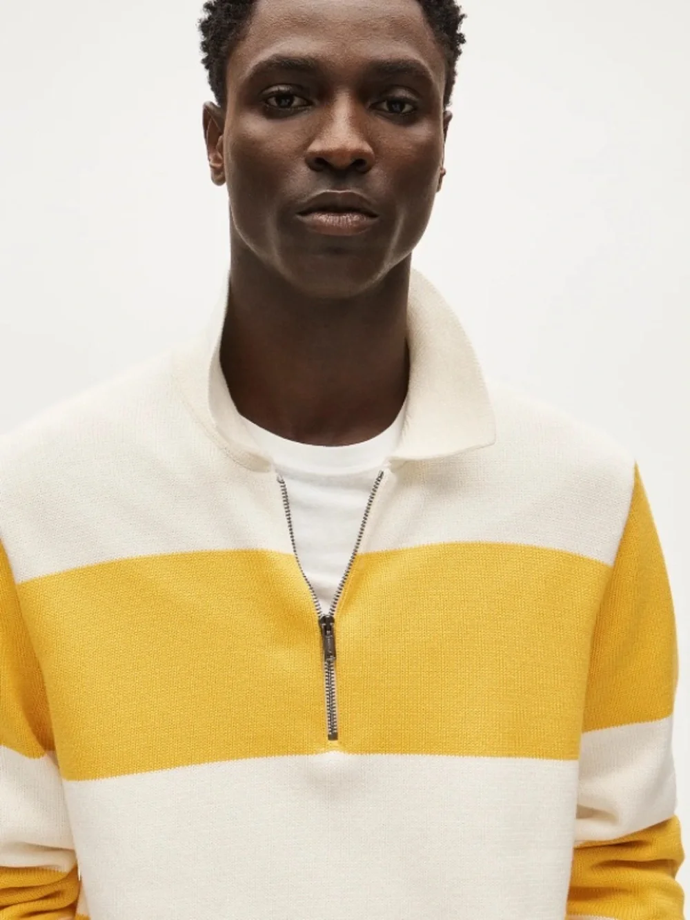 J crew Heritage cotton quarter-zip sweater in stripe